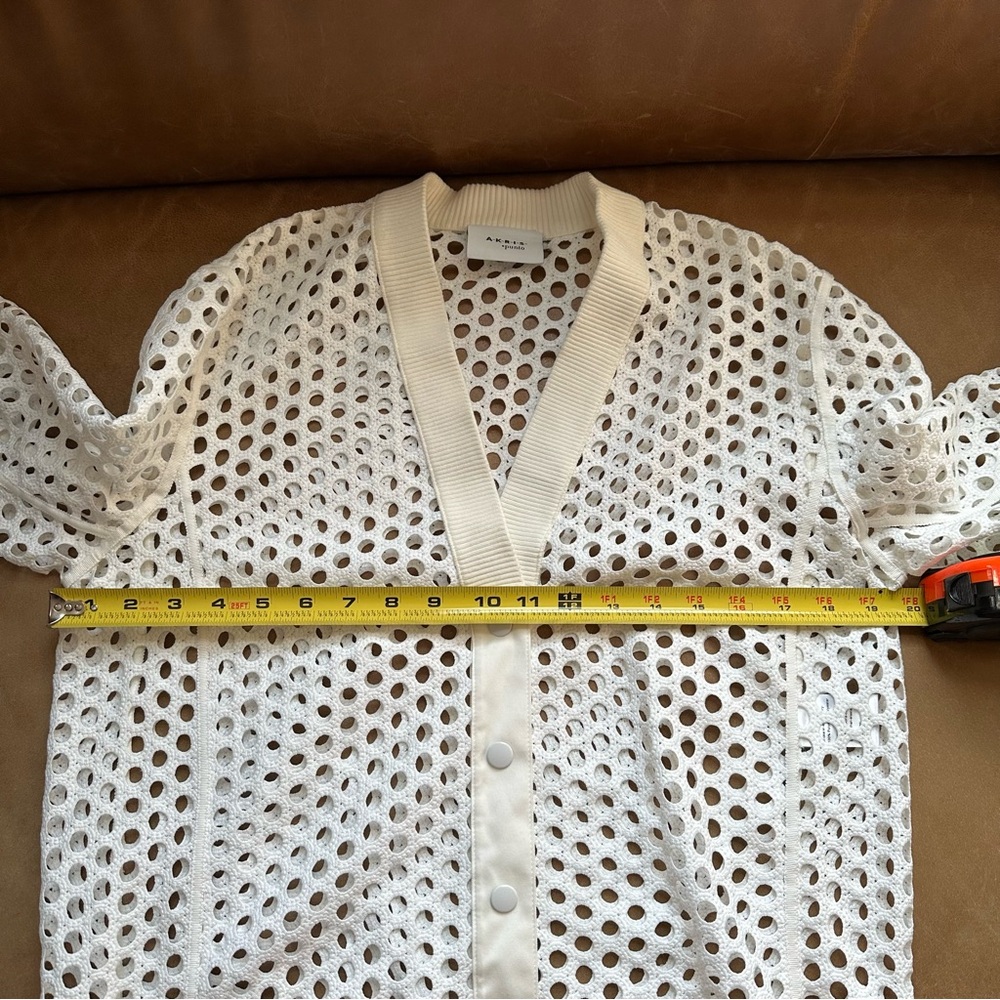 Akris Punto V-Neck Press-Button eyelet Bomber Jacket lace designer white summer - Picture 14 of 17